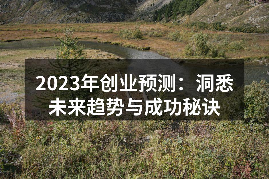 2023年创业预测：洞悉未来趋势与成功秘诀